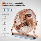 Aerson Vloerventilator - 60cm - 3 standen - 200W - Koper